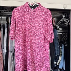 Pink Floral Polo Shirt